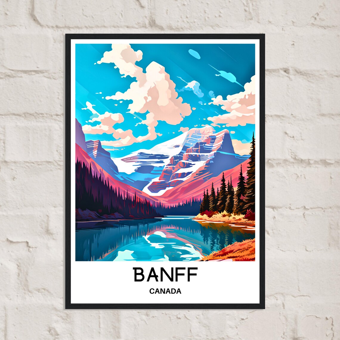 Banff Canada Mountain Lake National Park Scenic Travel Poster - Image 2