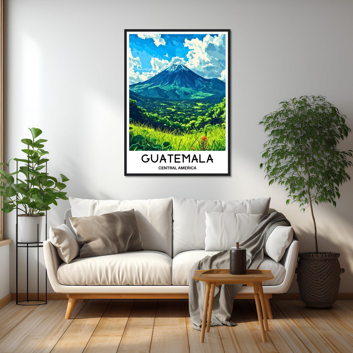 Guatemala Big Volcano Over Green Highlands Central America Poster - Image 2