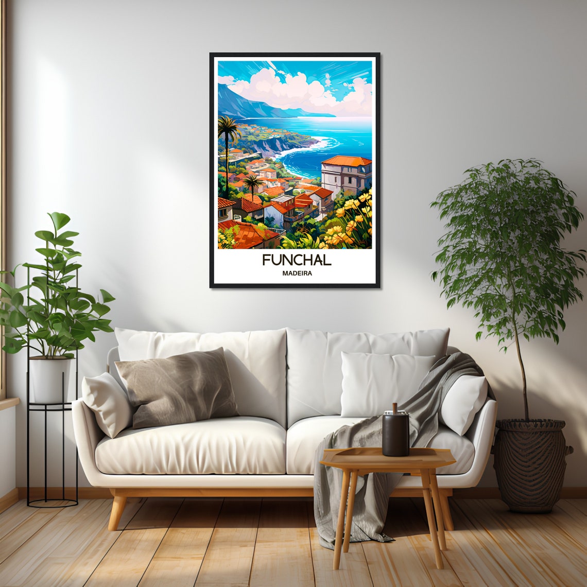Funchal Travel Print Madeira Poster Portuguese Art Print Portugal Lover Gift Wall Hanging Madeira Island Home Decor Funchal Illustration - Image 2