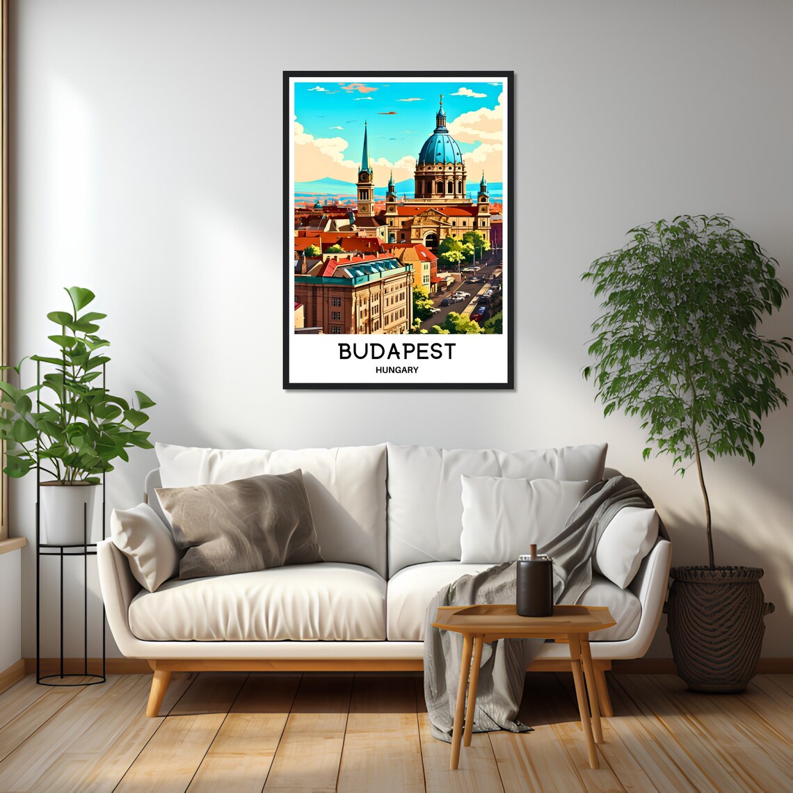 Vintage Budapest Hungary St Stephen Basilica City Travel Poster - Image 2