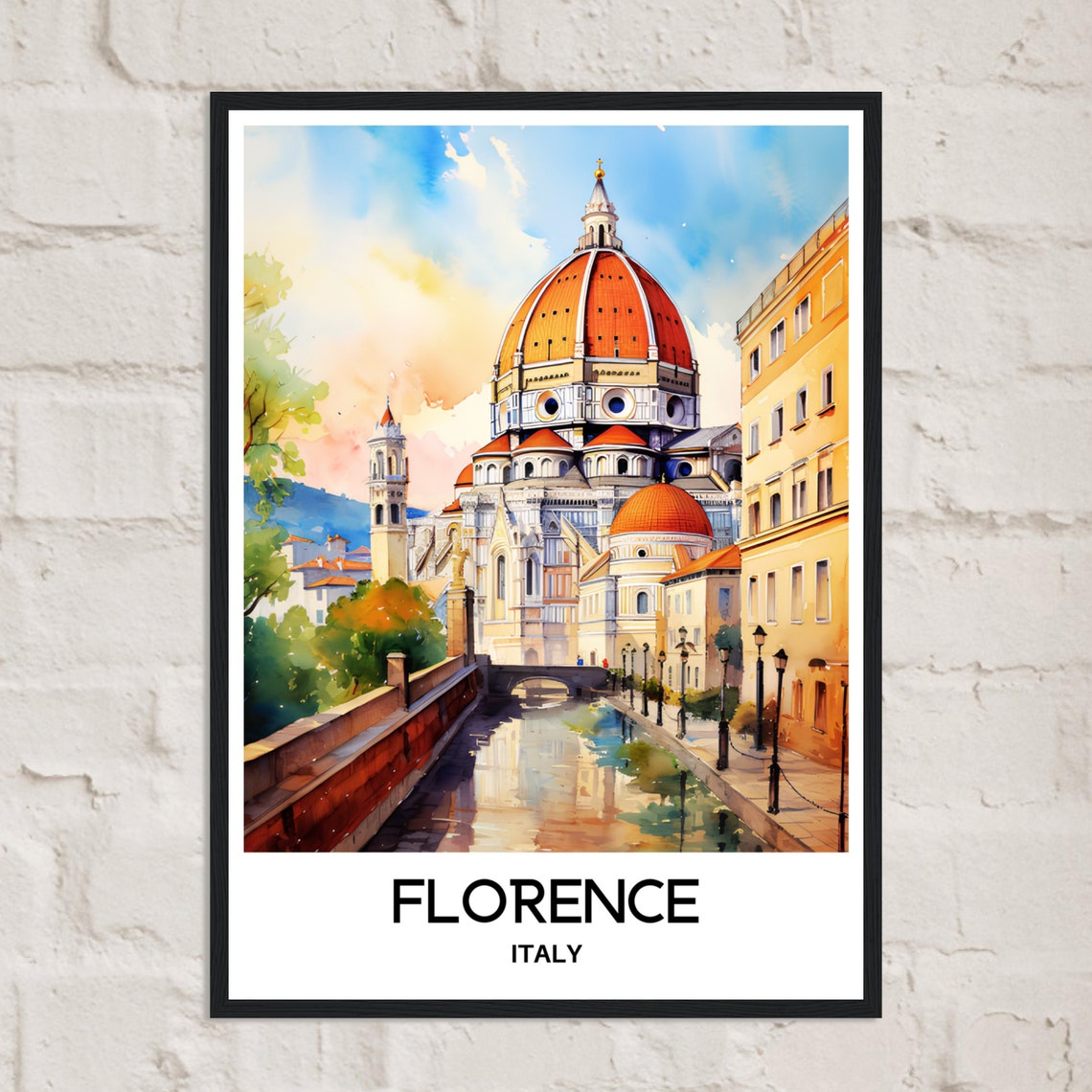 Florence Watercolor Print Florence Travel Poster Italian Art Print Italy Lover Gift Florence Watercolour Painting Florence Illustration - Image 2