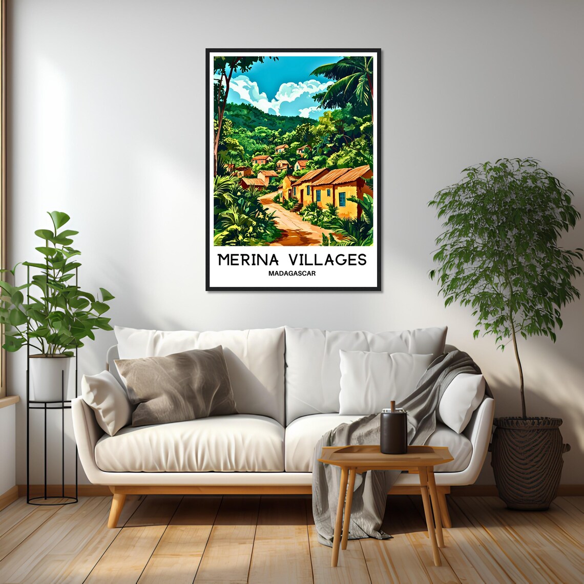 Merina Villages Madagascar Jungle Village Dirt Road Travel Poster - Image 2
