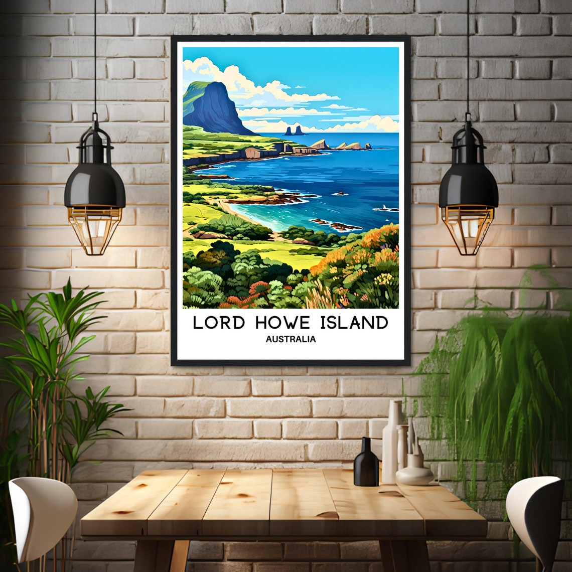 Lord Howe Island Australia Dramatic Coastal Cliffs Travel Poster - Image 3