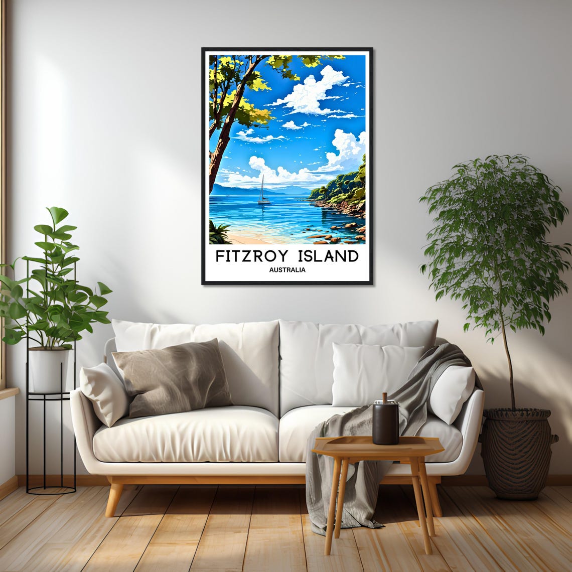 Fitzroy Island Australia Sailboat On A Turquoise Bay View Poster - Image 2