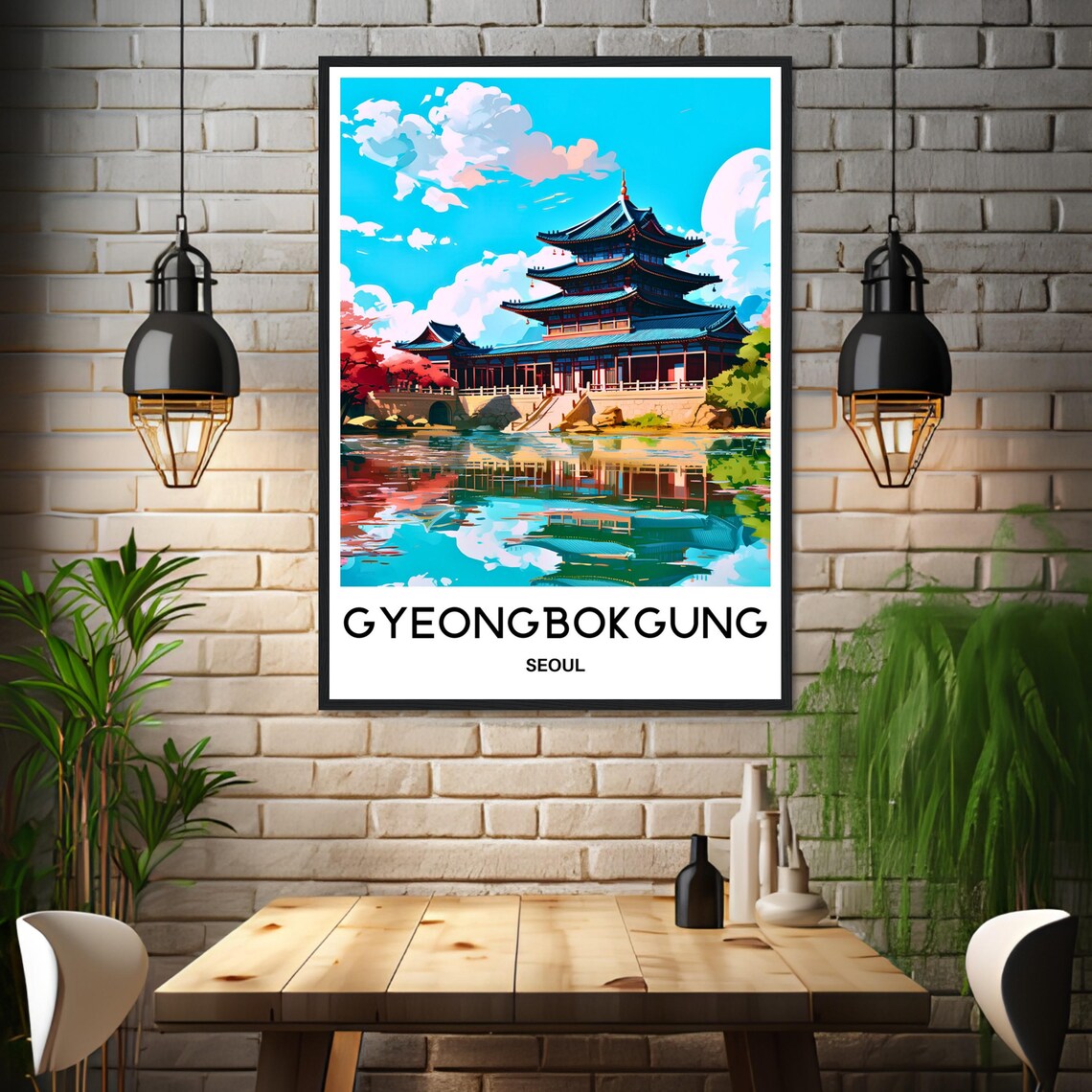 Gyeongbokgung Palace Travel Print Gyeongbokgung Poster South Korea Art Print Seoul Lover Gift Wall Hanging Art Illustration Home Decor - Image 3