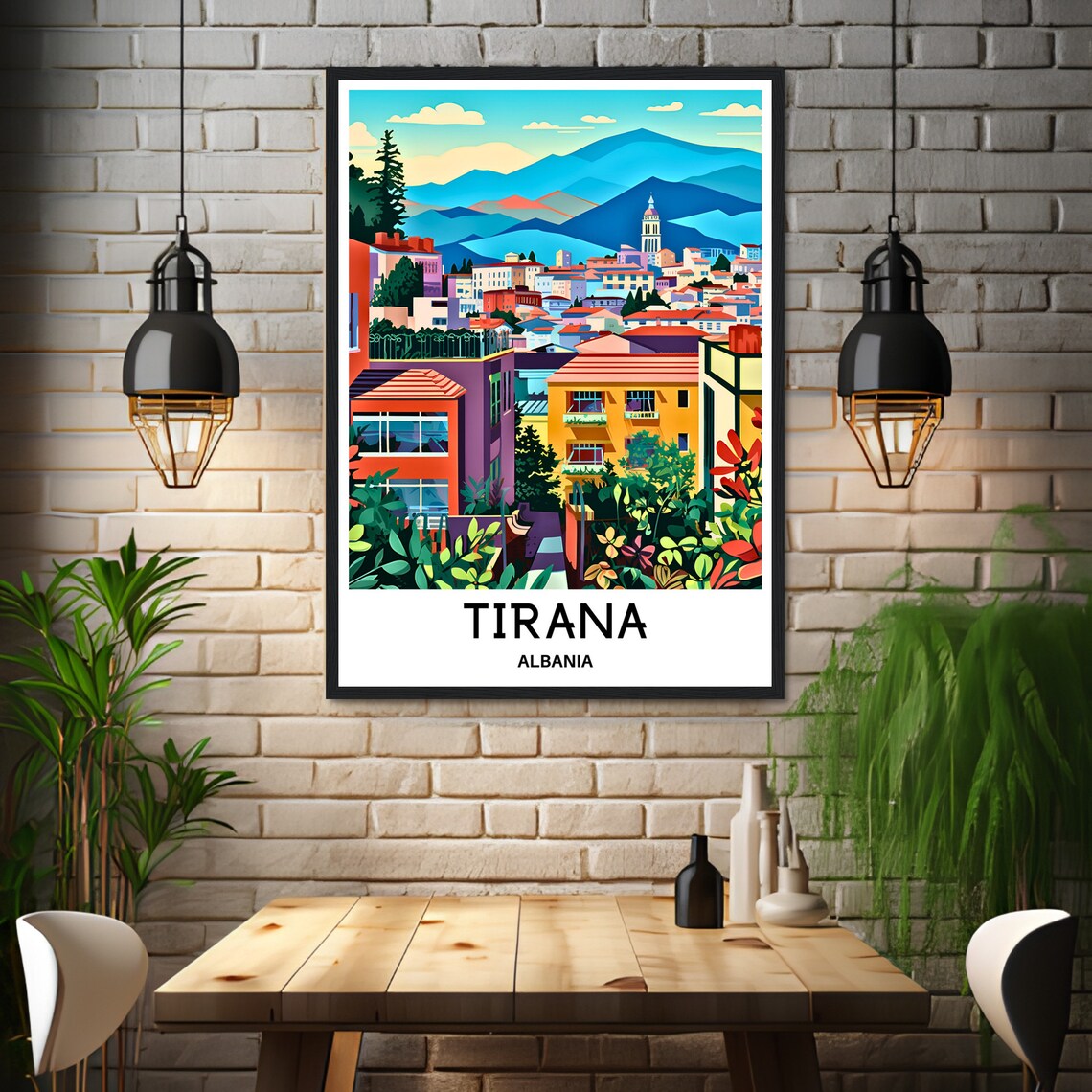 Tirana Travel Poster, Albanian City Illustration - Image 3