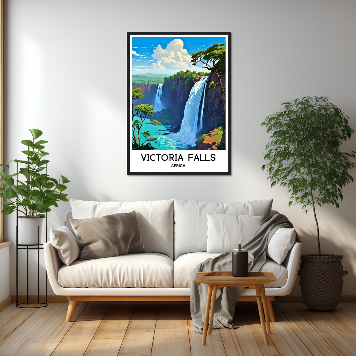 Victoria Falls Africa Thundering Waterfall Jungle View Poster - Image 2