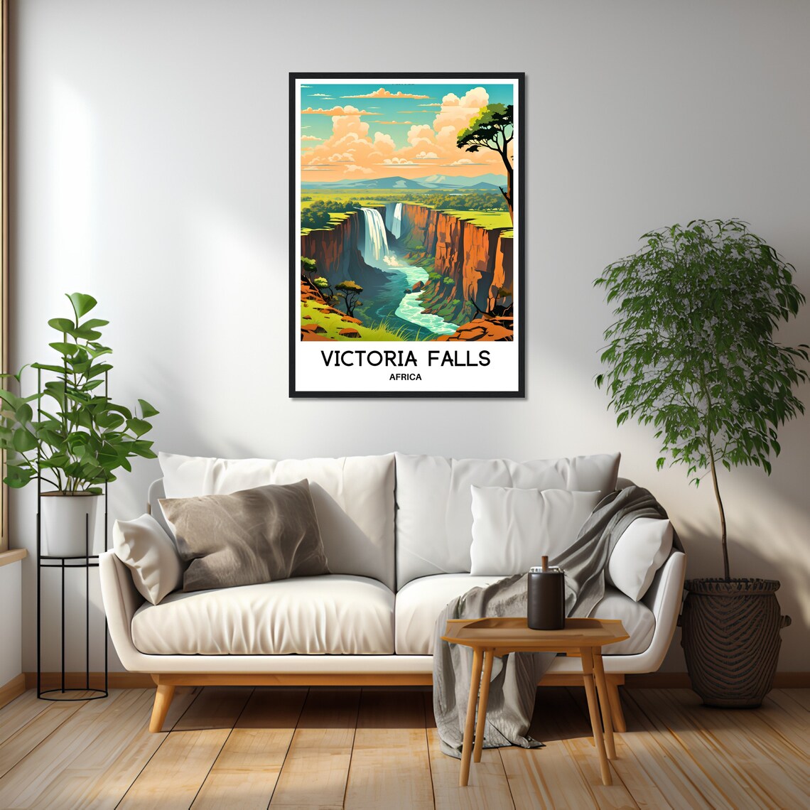 Victoria Falls Africa Vintage Style Travel Poster Of The Gorge Falls - Image 2