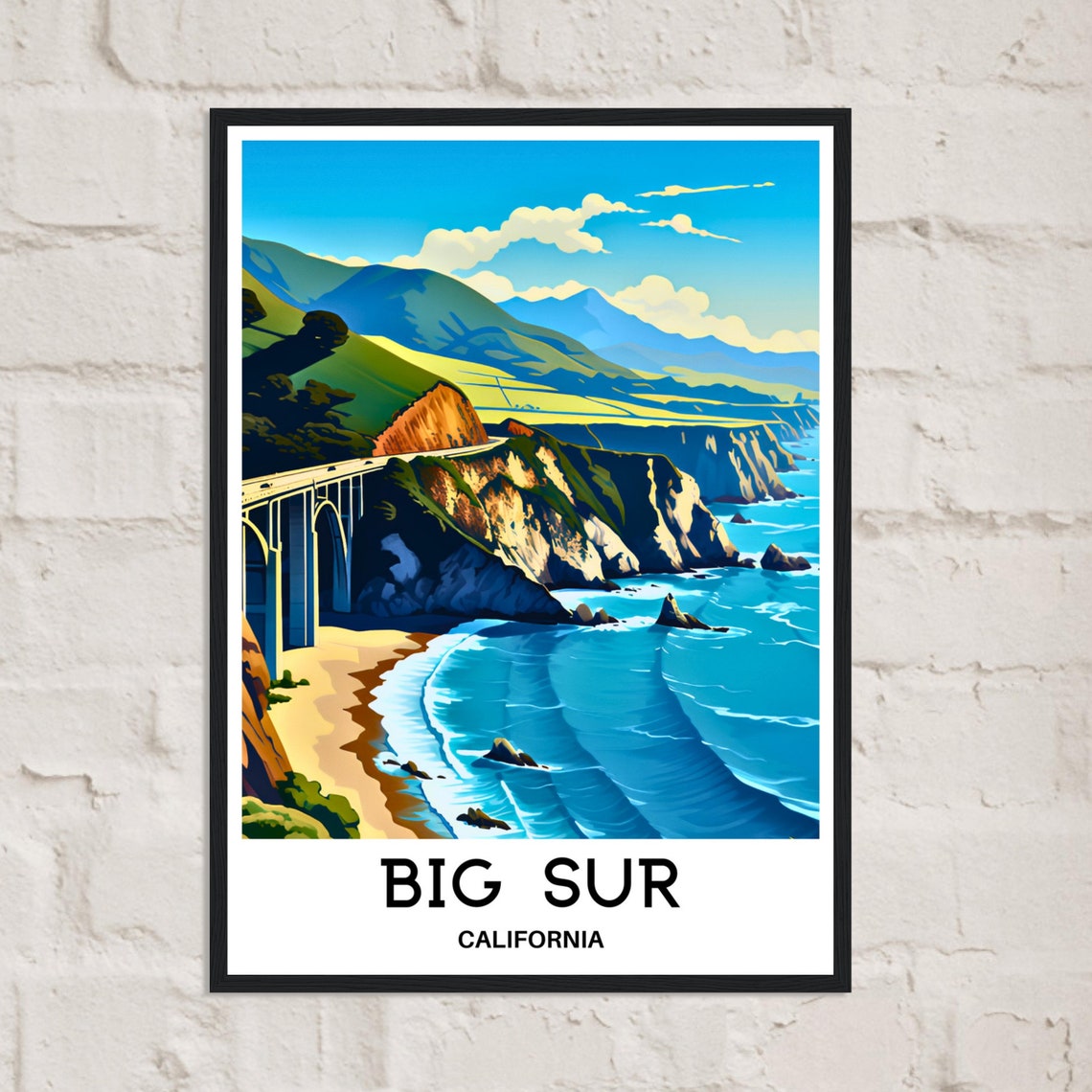 Big Sur Travel Print Big Sur Print Big Sur Travel Poster Big Sur Poster California Travel Gift California Print California Lover Gift - Image 2