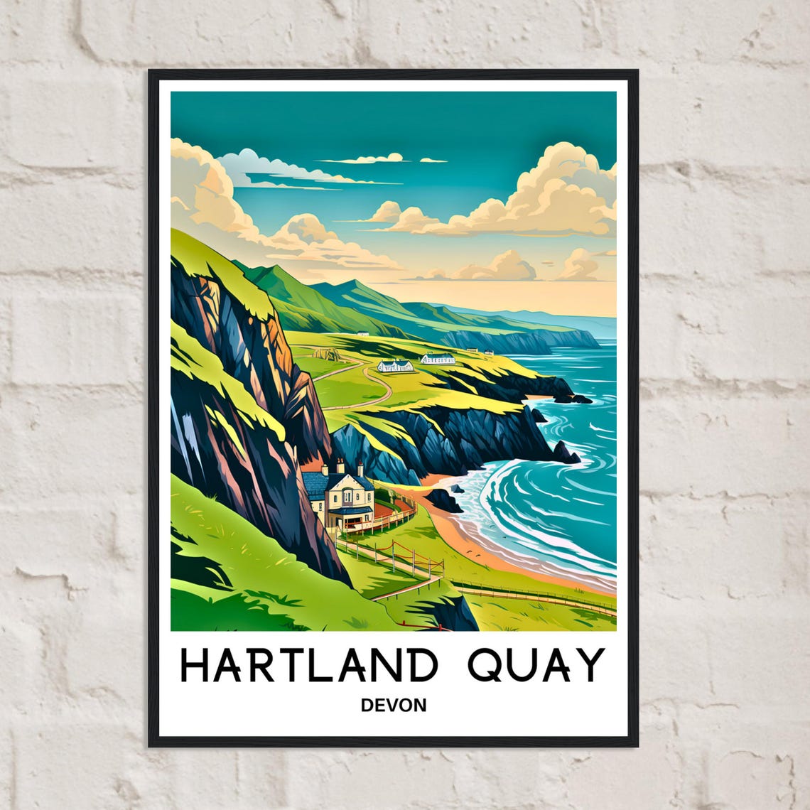 Hartland Quay Devon Rugged Cliffs Coastal Scene Travel Poster - Image 2