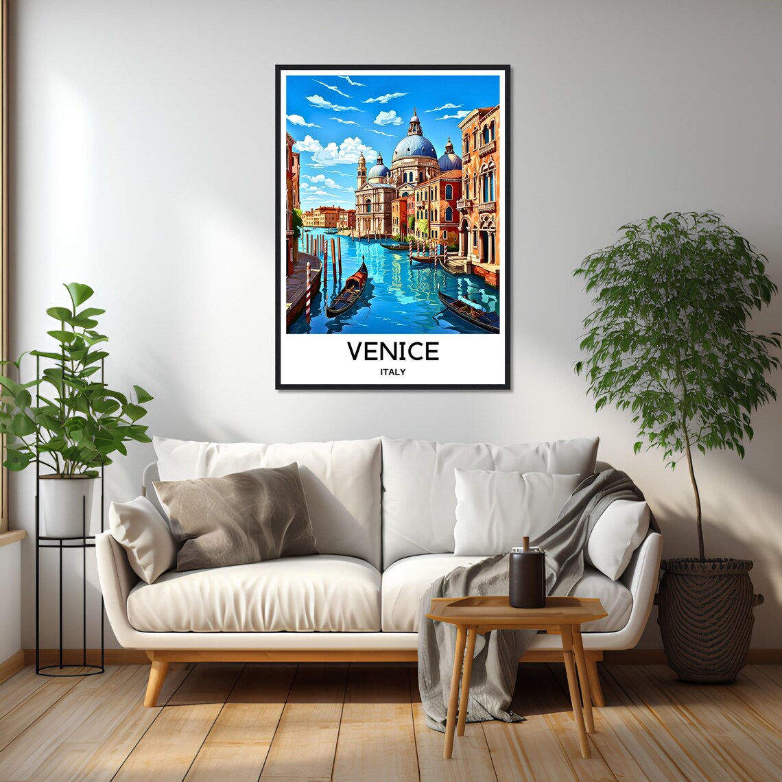 Venice Grand Canal Gondolas Italy Colorful Illustration Poster - Image 2