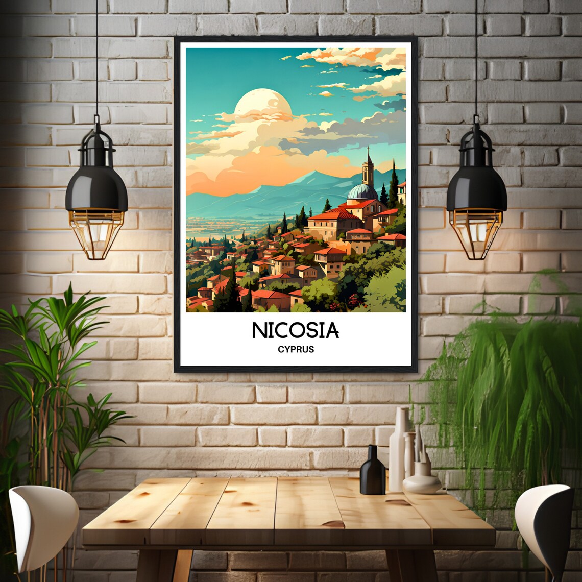 Nicosia Travel Poster, Cyprus City Illustration - Image 3