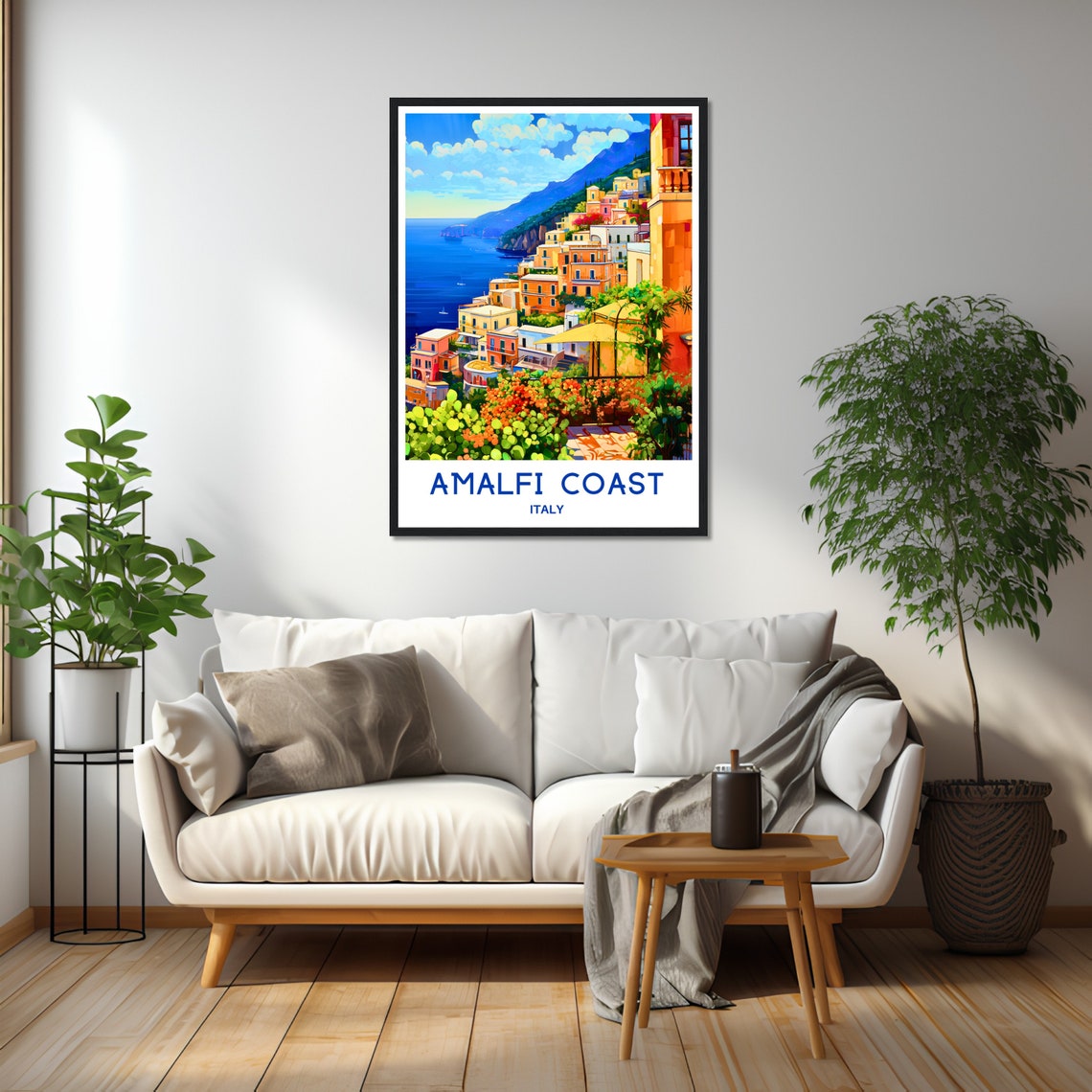 Amalfi Travel Poster Amalfi Travel Print Amalfi Coast Wall Art Amalfi Coast Gift Amalfi Coast Italy Wall Decor Italy Painting Artwork - Image 3