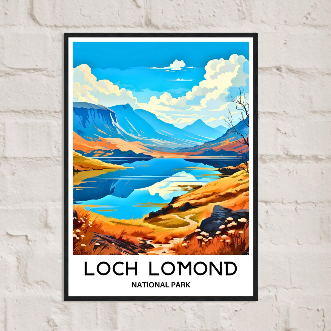 Loch Lomond National Park Scotland Mountain Lake Travel Poster - Image 2