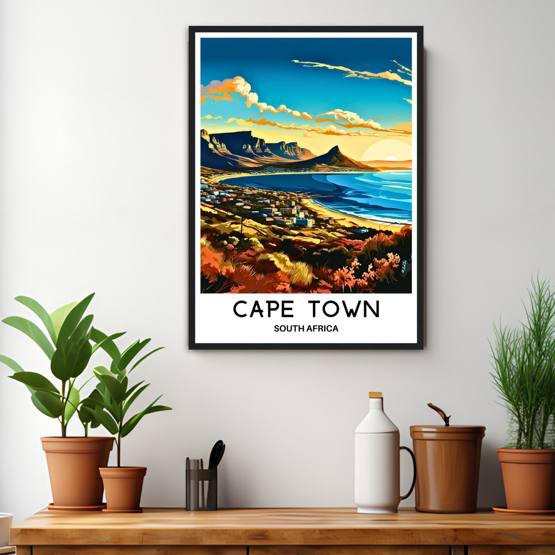 Cape Town Travel Poster Cape Town Travel Print Cape Town Art Print South Africa Travel Gift Cape Town South Africa Art Print Cape Town Gift - Image 3