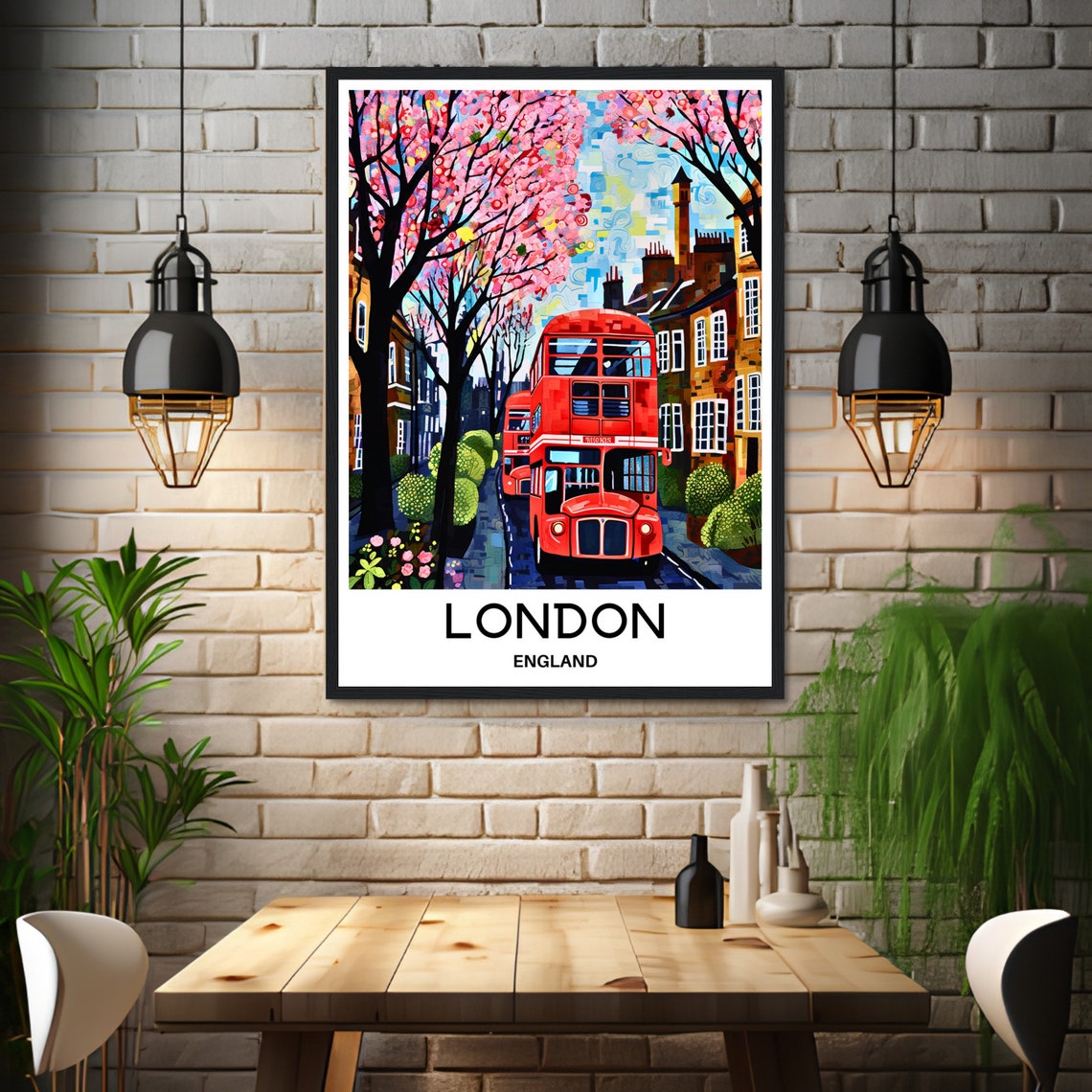 London Travel Print London Poster English Art Print England Lover Gift Wall Hanging Art London City Illustration Home Office Decor - Image 3
