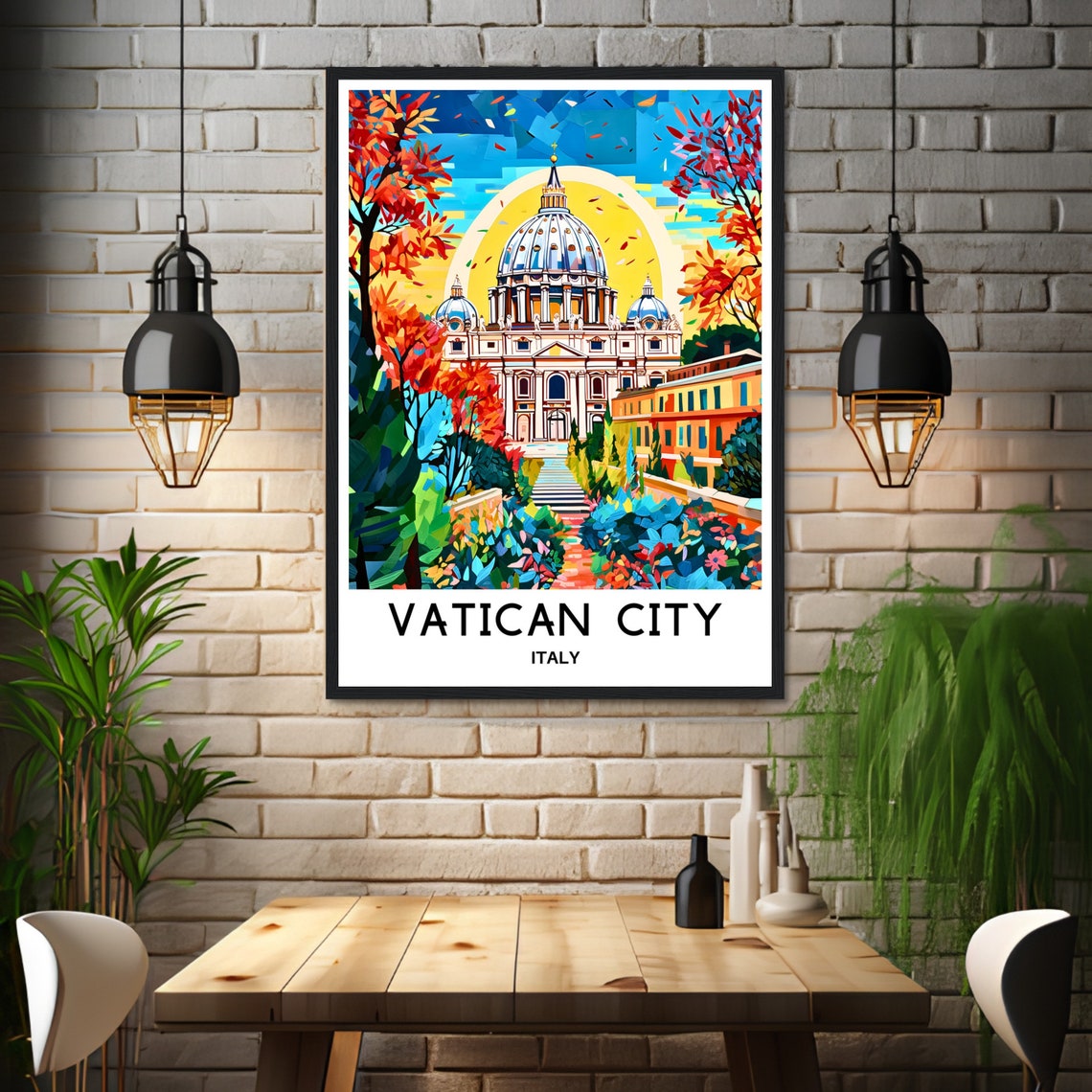 Vatican City Italy St Peter's Basilica Autumn Gardens Poster - Image 3
