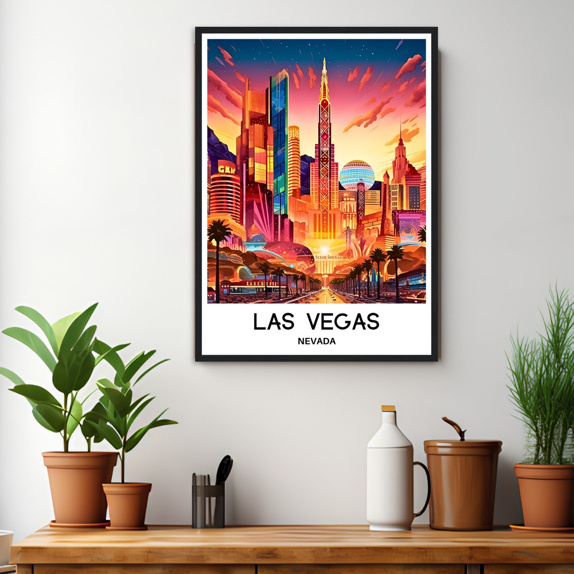 Las Vegas Travel Poster Las Vegas Travel Print Las Vegas Art Print Las Vegas Travel Gift Las Vegas Wall Print Las Vegas Lover Gift Artwork - Image 3