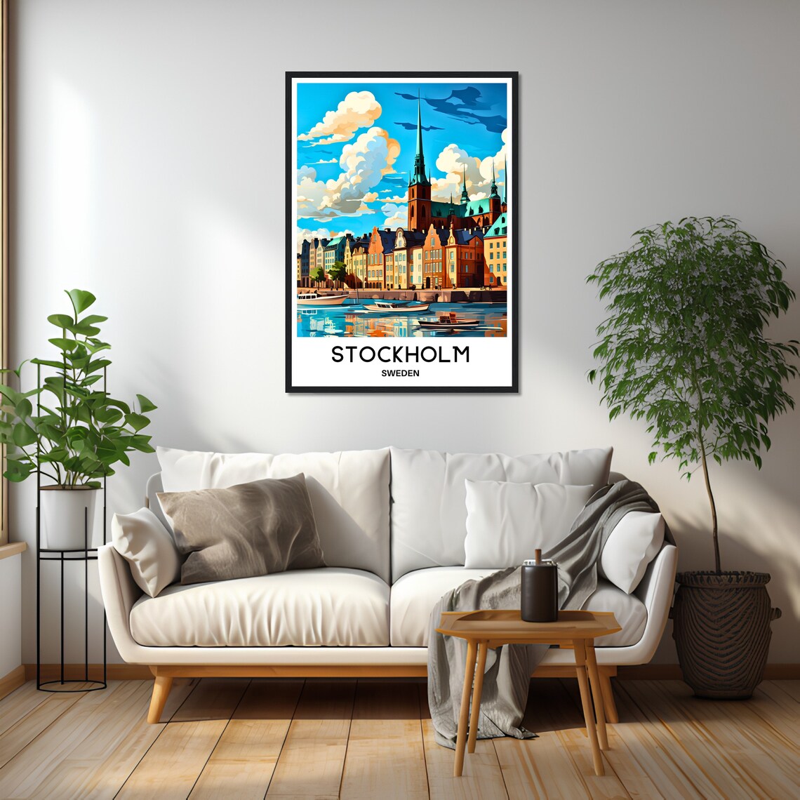 Stockholm Gamla Stan Waterfront Church Spires Sweden Travel Poster - Image 2