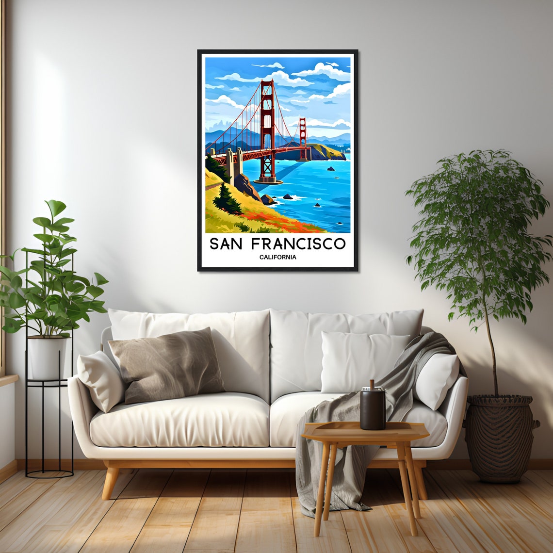 San Francisco California Golden Gate Bridge Bay View Travel Poster - Image 2