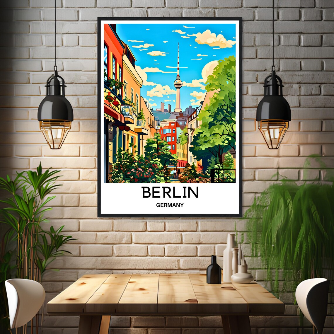 Berlin Germany Colorful Street With The Famous TV Tower Poster - Image 3