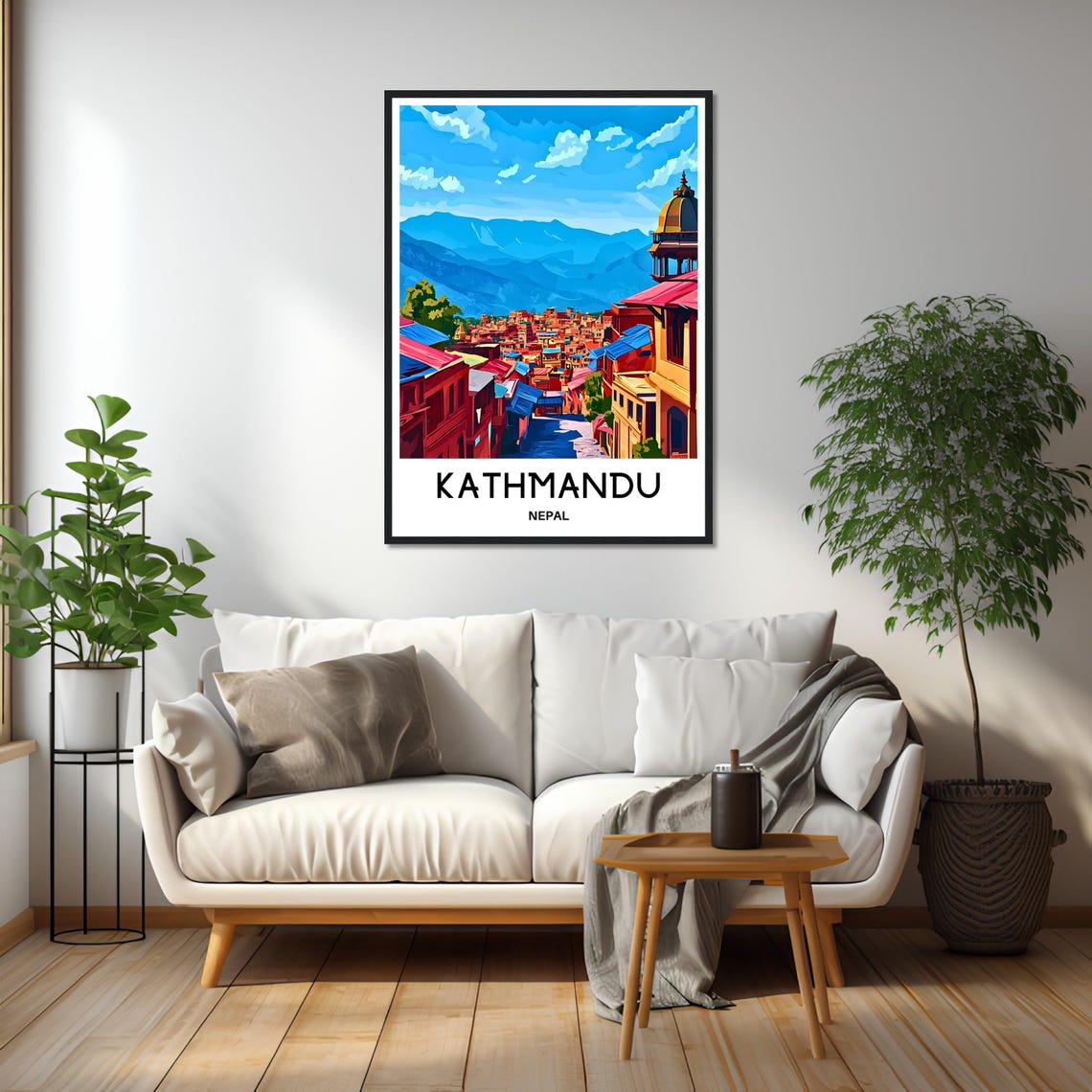 Kathmandu Nepal Cityscape With Himalaya Mountain View Poster - Image 2