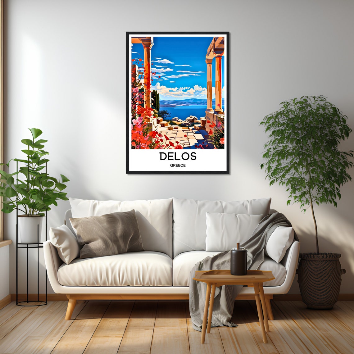 Delos Greece Ancient Ruins by the Aegean Sea Travel Art Poster - Image 2