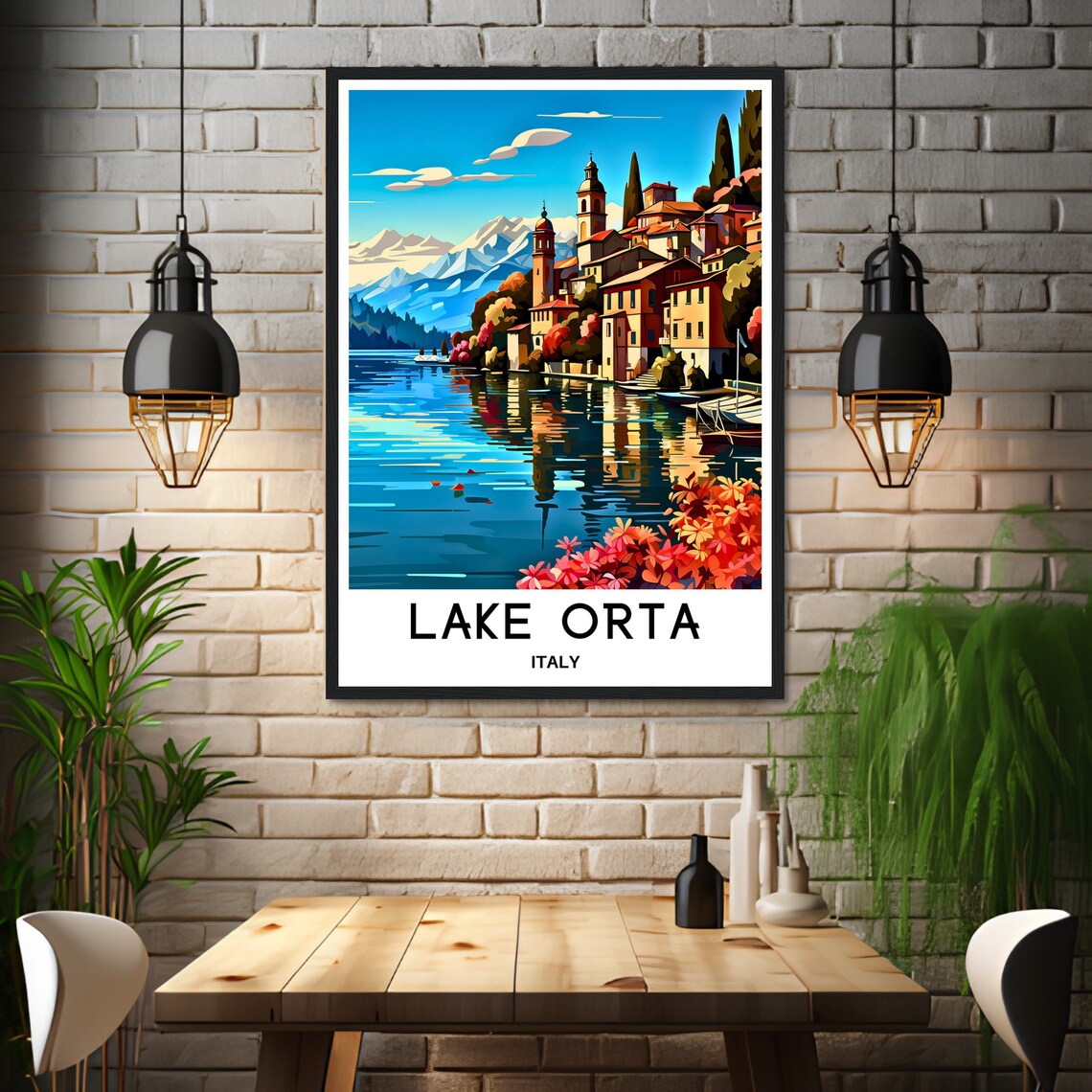 Lake Orta Lakeside Village With Church Towers in Piedmont Italy Poster - Image 3