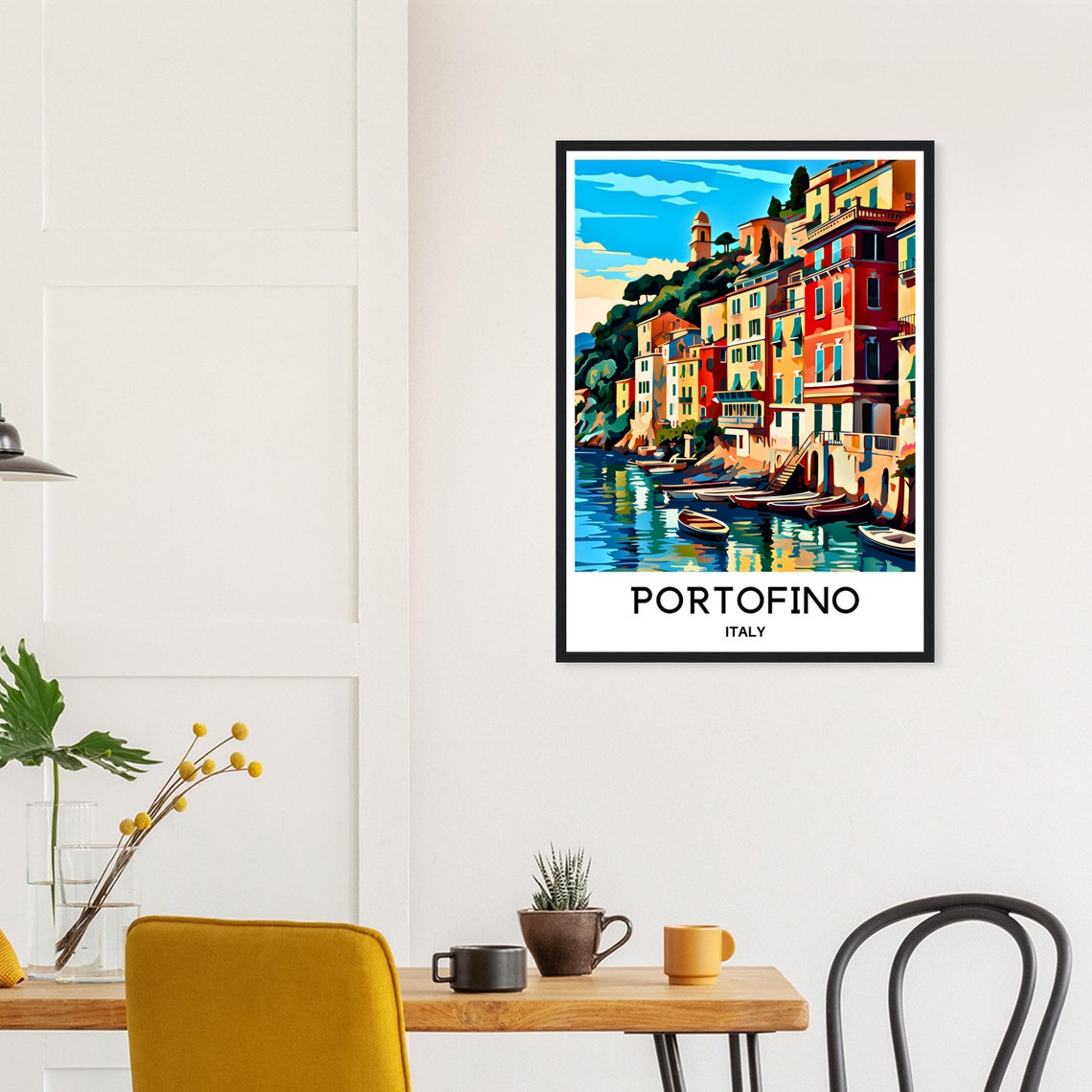 Portofino Travel Print Italy Poster Italian Art Print Portofino Lover Gift Italy Wall Hanging Art Home Office Decor Portofino Illustration - Image 3