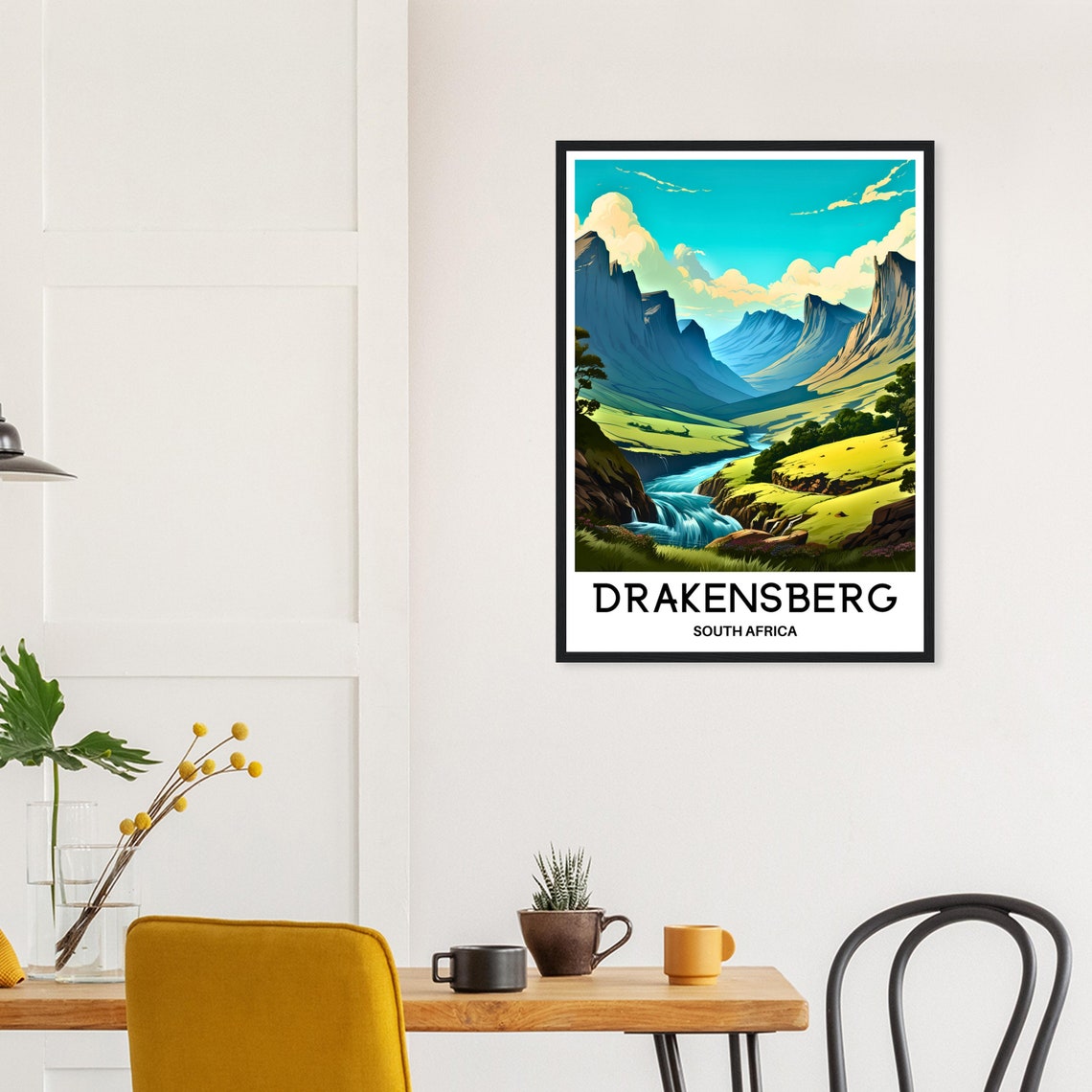 Drakensberg Travel Print Drakensberg Poster South African Art Print South Africa Lover Gift Wall Hanging Home Decor Drakensberg Illustration - Image 2