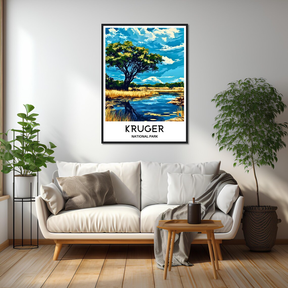 Kruger National Park Watering Hole Acacia Tree Safari Travel Poster - Image 2