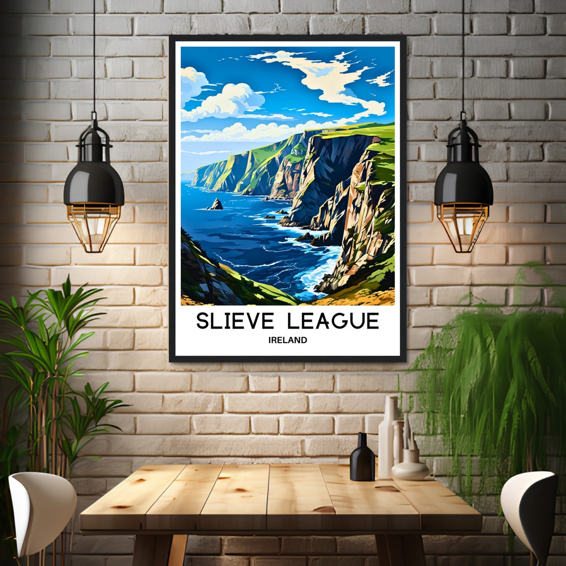 Slieve League Sea Cliffs Dramatic Coastline Ireland Travel Poster - Image 3
