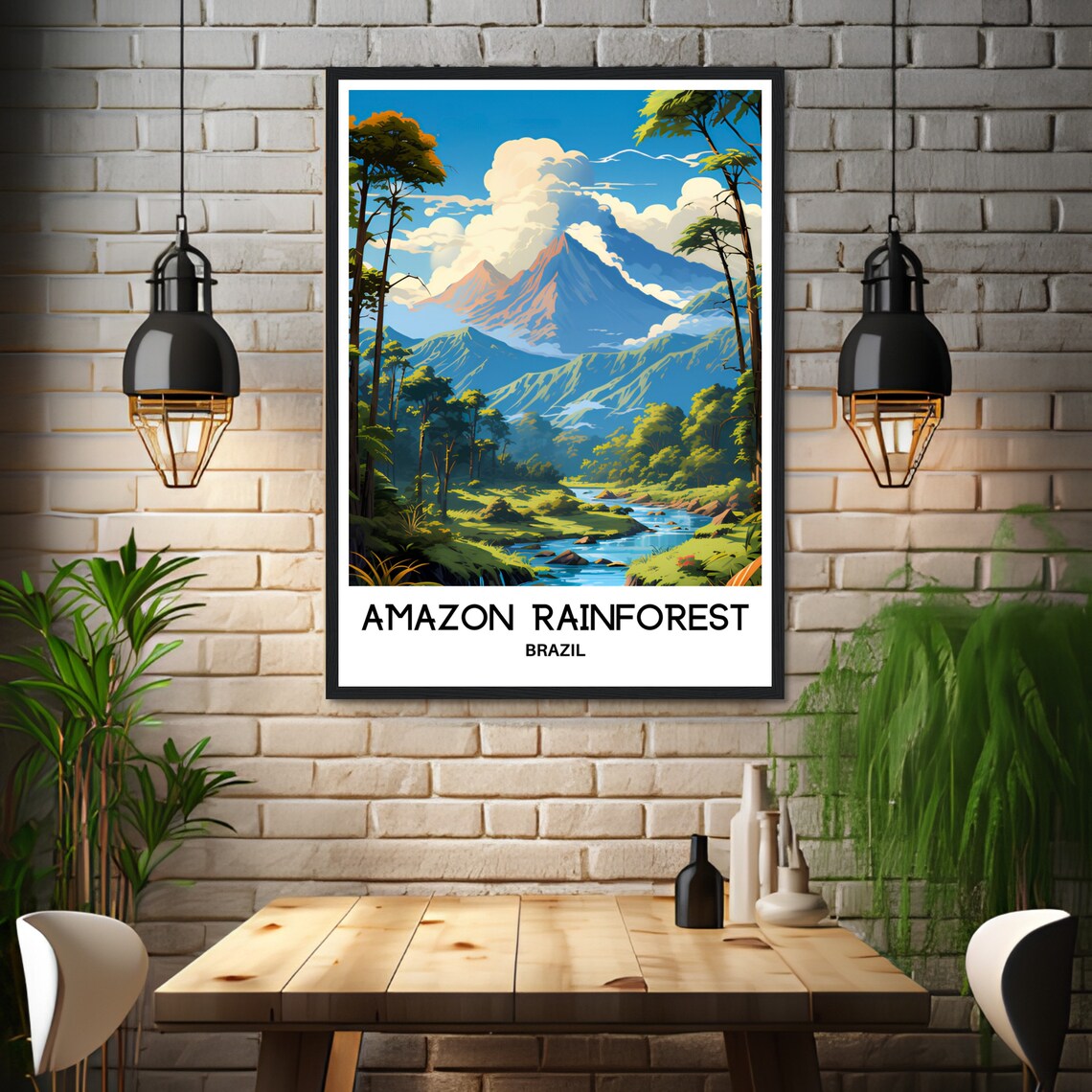 Amazon Rainforest Travel Poster, Brazilian Art Print - Image 3
