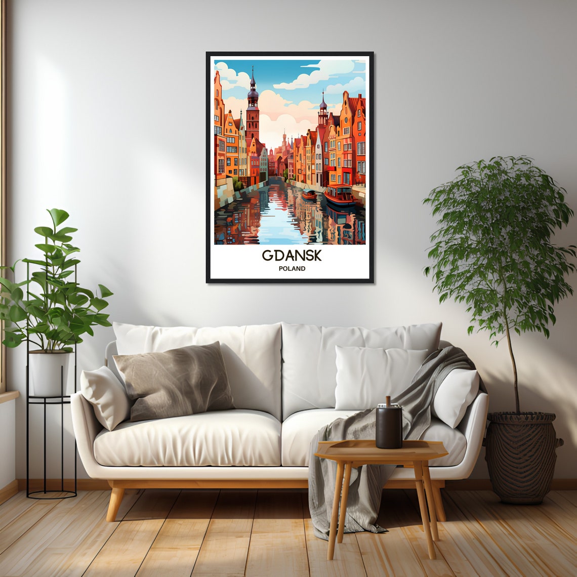 Gdansk Travel Print Gdansk Poster Polish Art Print Poland Lover Gift Wall Hanging Art Home Office Desk Decor Gdansk City Illustration - Image 2
