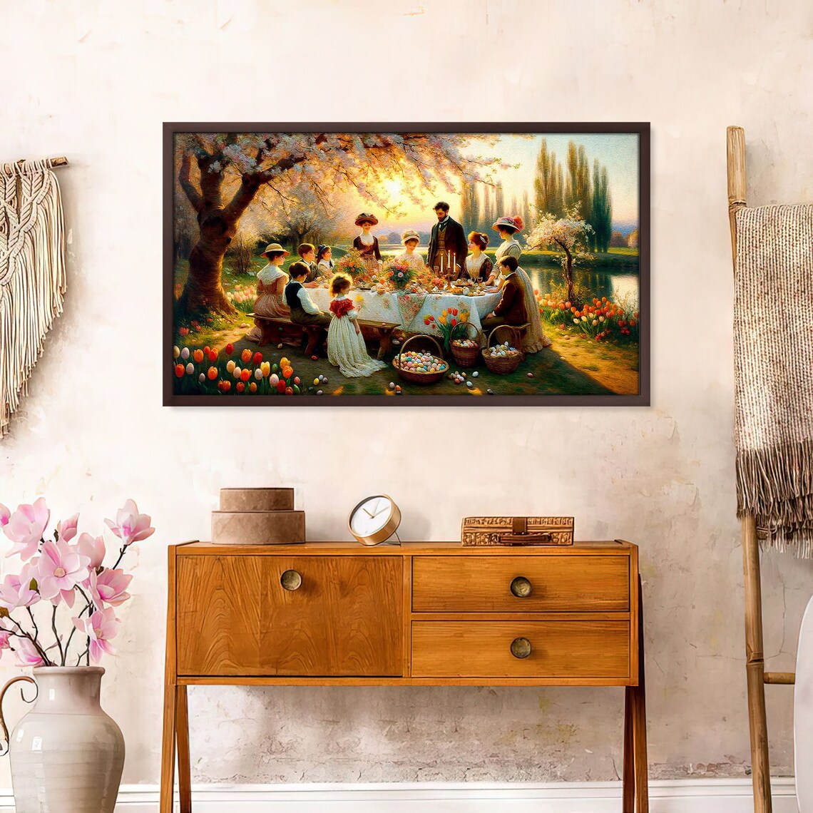Frame Tv Art Easter Celebration Vintage Springtime Painting Impressionist Tv Artwork Blossoming Cherry Tree - Image 2
