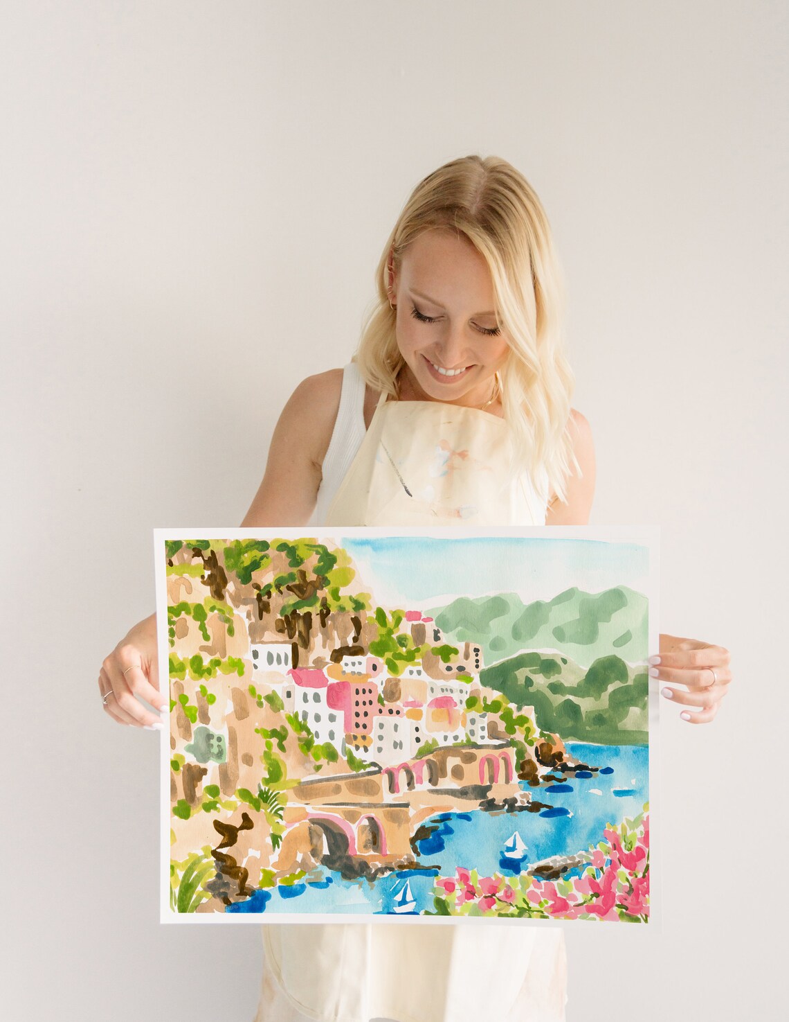 Sorrento Italy Watercolor Travel Poster, Italian Landscape - Image 4