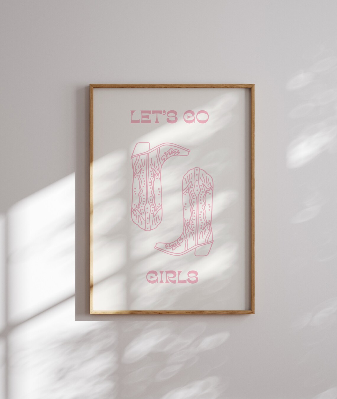 Lets Go Girls Pink Cowboy Boots Preppy Western Dorm Room Poster - Image 5