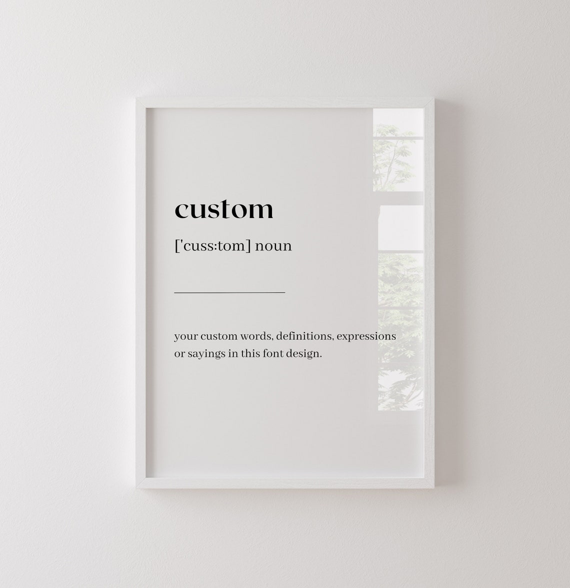 Custom Definition Print Birthday Gift Custom Definition Poster Custom Print Custom Wall Art Print