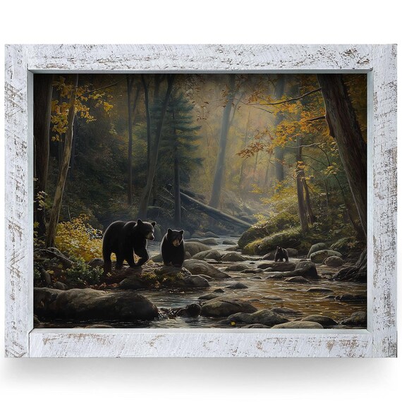 Black Bear Cubs by Autumn Creek Realistic Wildlife Art Poster