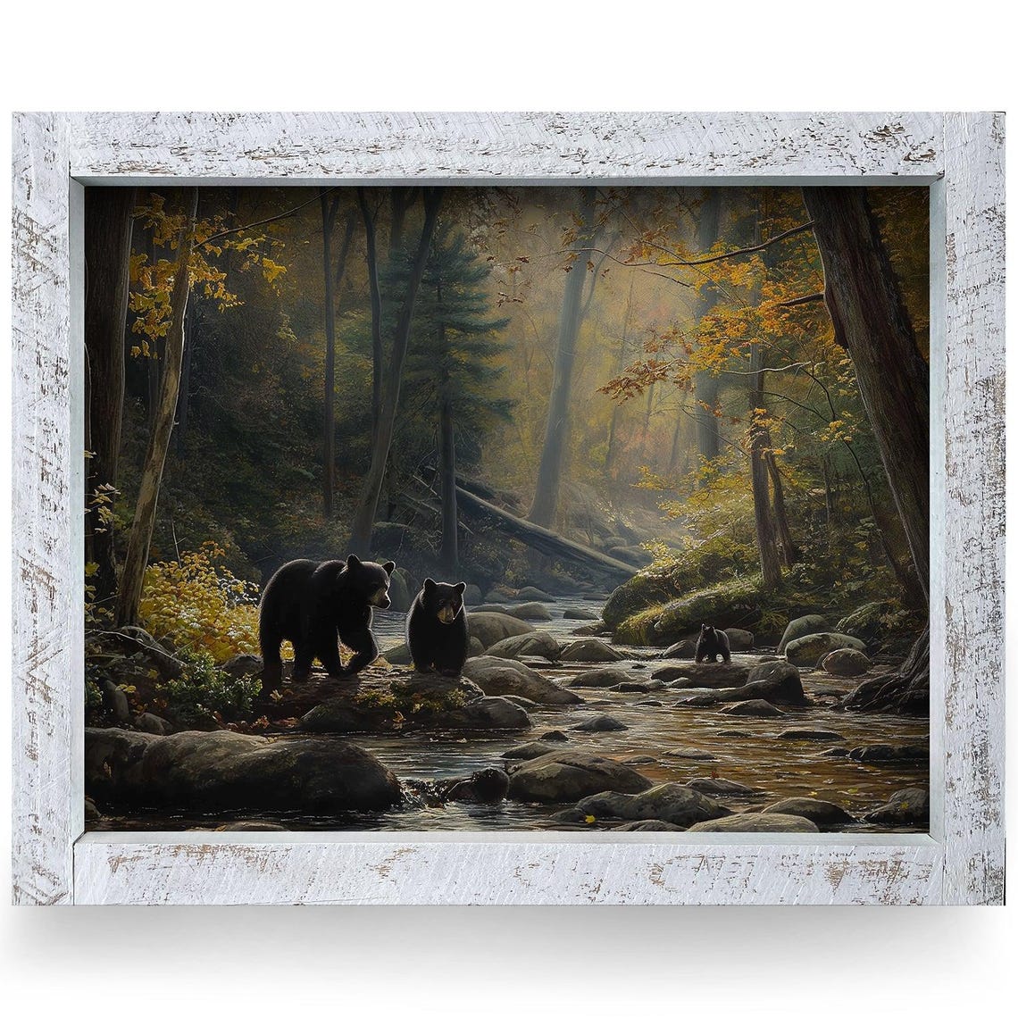 Black Bear Cubs by Autumn Creek Realistic Wildlife Art Poster