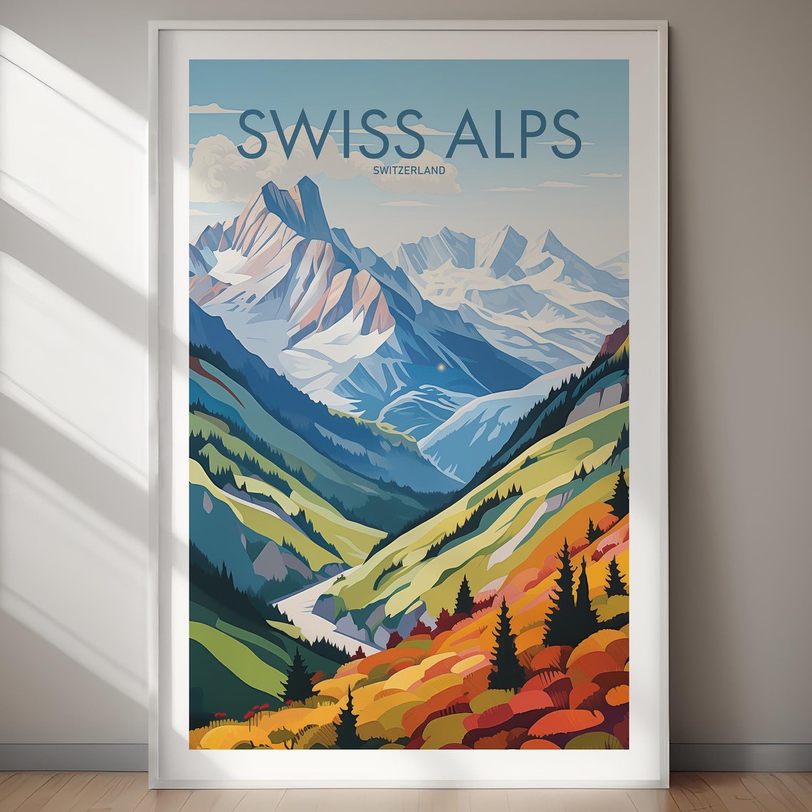Swiss Alps Poster Country Art Wall Art Wall Art Gift Gifts For Her Holiday Travel Gifts For Him Holiday Gift