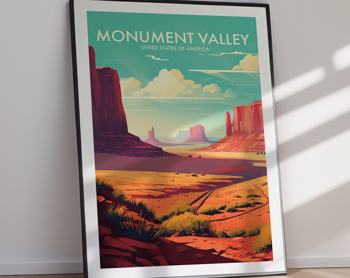 Monument Valley Travel Poster, Desert Landmark Art - Image 3