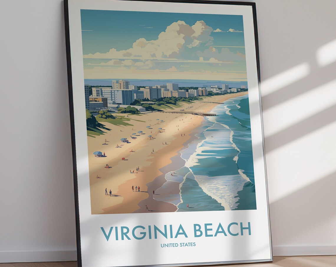 Virginia Beach Travel Poster, United States Art Print - Image 2