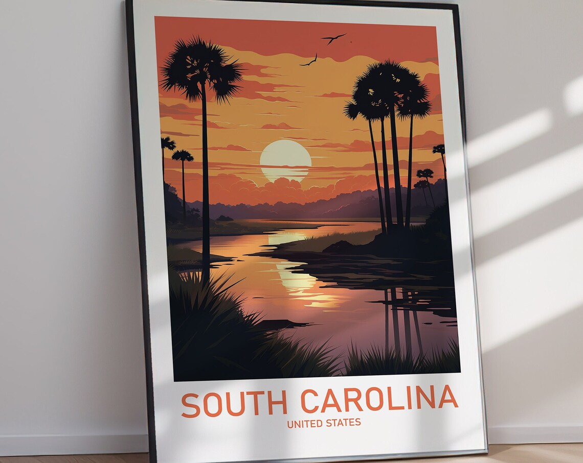South Carolina Travel Poster, USA State Art Print - Image 2