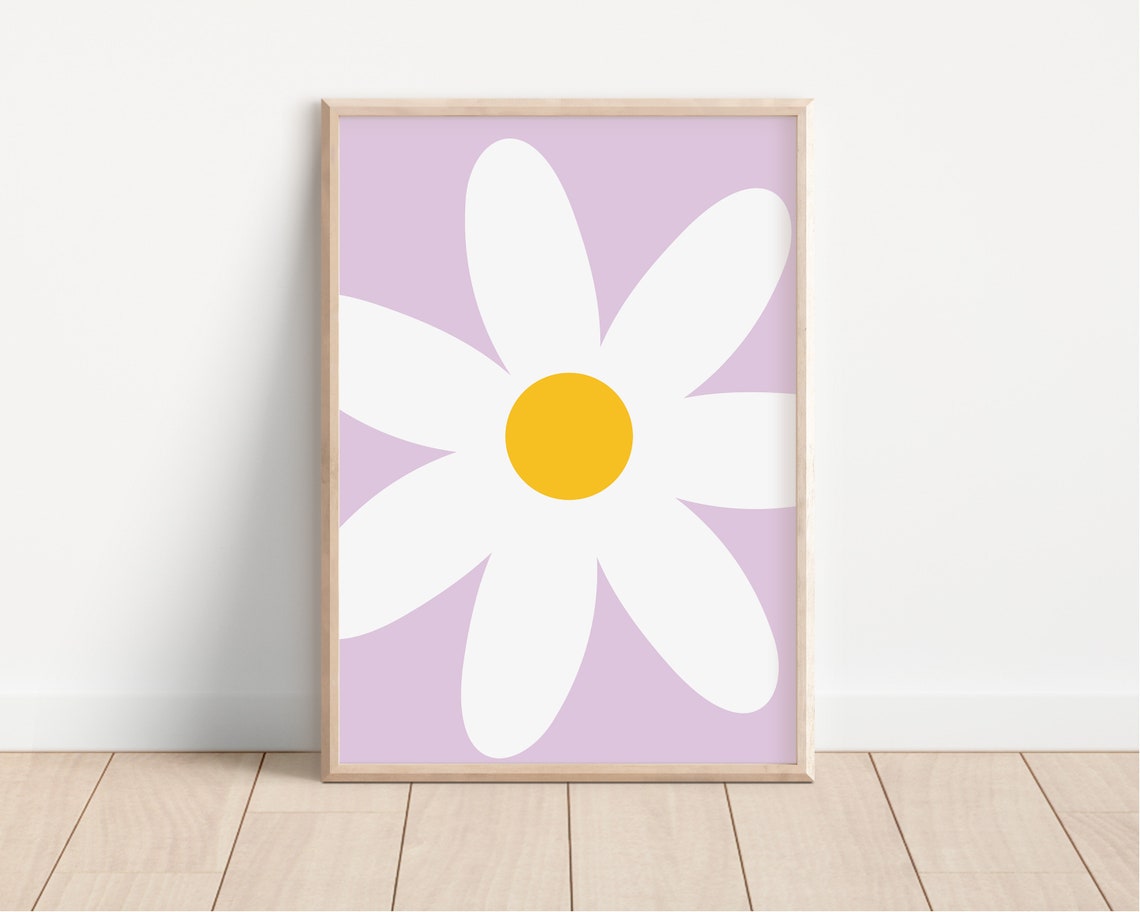 Big Daisy Flower Lavender Purple Nursery Decor Artwork Poster - Image 3