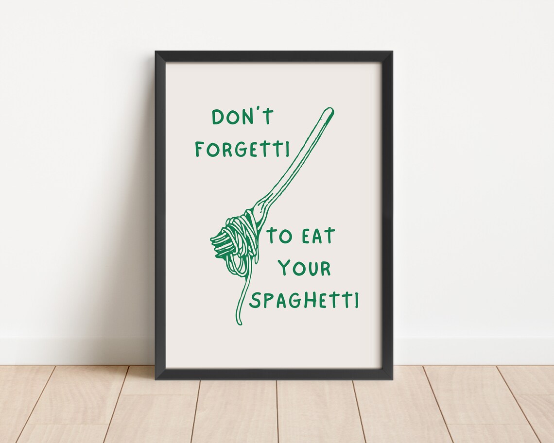 Funny Pasta Print Aesthetic Kitchen Decor Trendy Kitchen Wall Art Cute Kitchen Print Kitchen Wall Art Chef Print Home Decor - Image 3