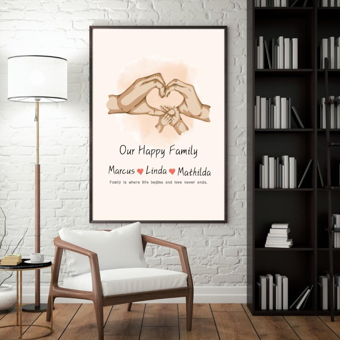 Family Hands Print, Personalized New Parents Gift - Image 2