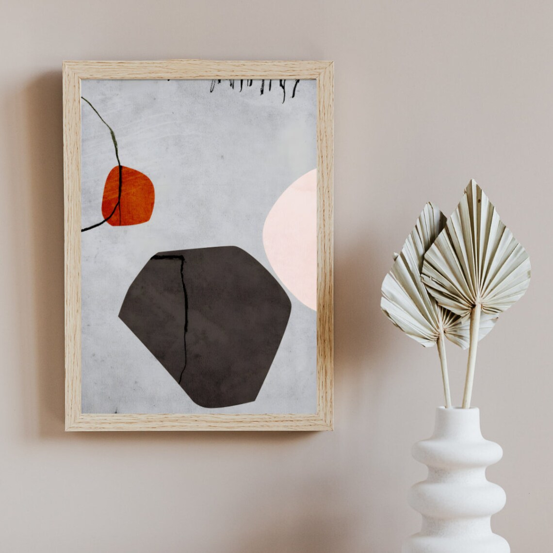 Minimalist Abstract Painting, Contemporary Living Room - Image 4