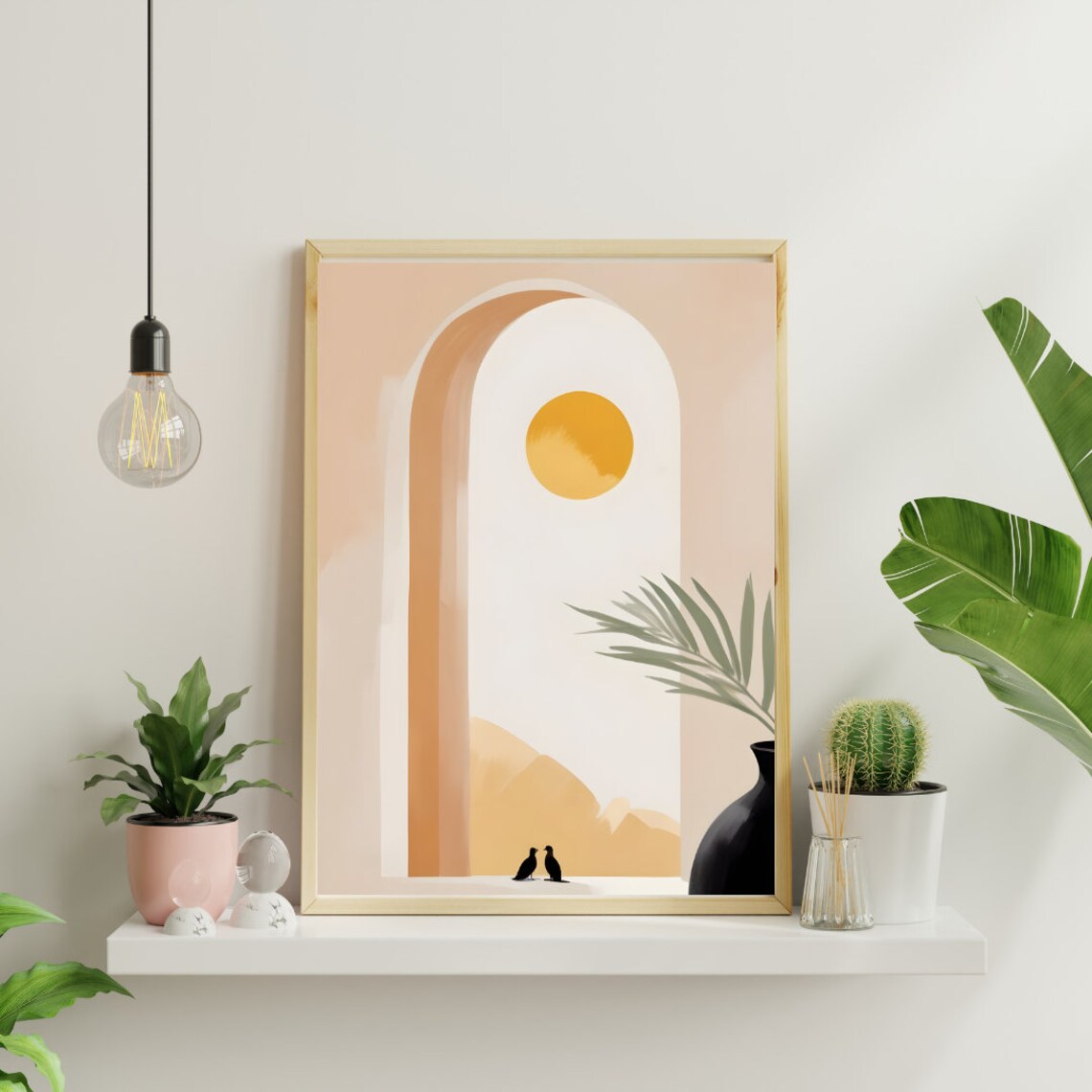 Minimalist Landscape With A Large Yellow Sun - Image 4