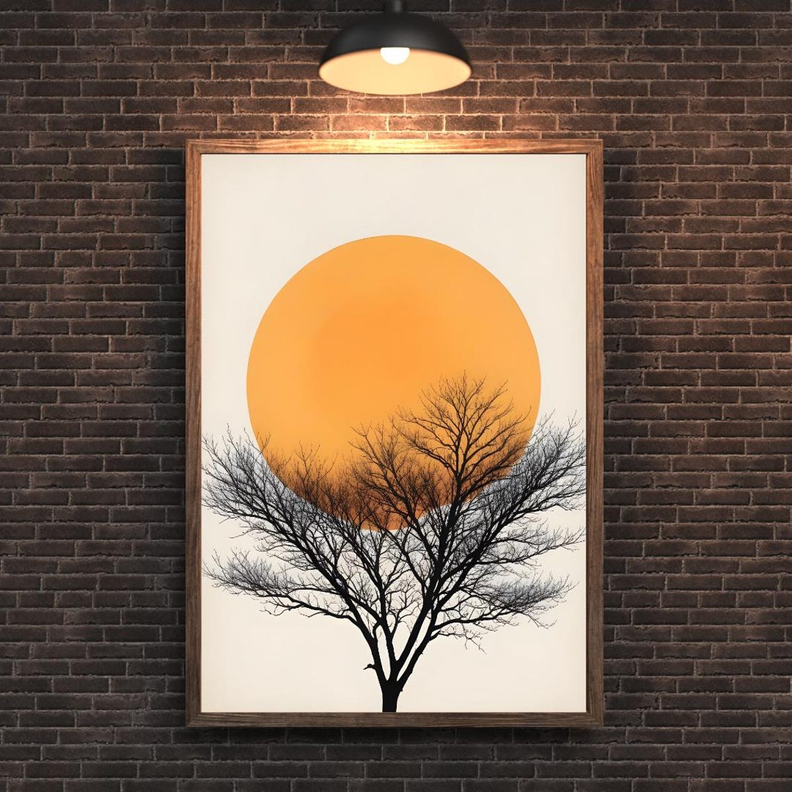 Wall Art Tree With Branches Under Shining Sun Abstract Wilderness Art Modern Art Rustic Scenic Multicolor For Living Room - Image 2